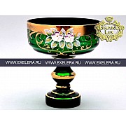 Конфетница Лепка Зеленая B-P Bohemia Crystal 15 см 1421