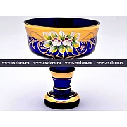 Конфетница Лепка Синяя B-P Bohemia Crystal 15 см 1433