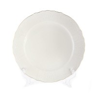 Набор тарелок 25 см Бернадотт Белый узор 6 шт