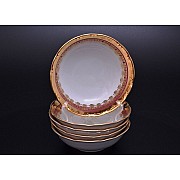 Набор салатников 16 см Thun Констанция Рубин Золотой орнамент 6 шт