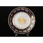 Набор тарелок 19 см Офелия Золотая роза Кобальт Мелкий узор MZ 6 шт