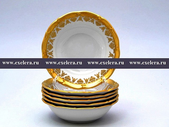 Набор салатников 13 см Анжелика Золотая роспись MZ 6 шт