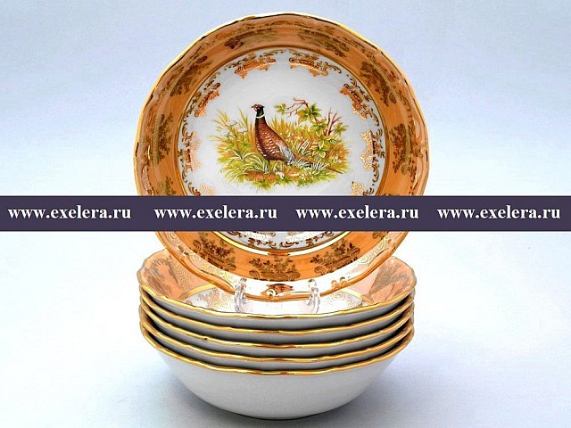 Набор салатников 16 см Магнолия Охота Бежевая MZ 6 шт