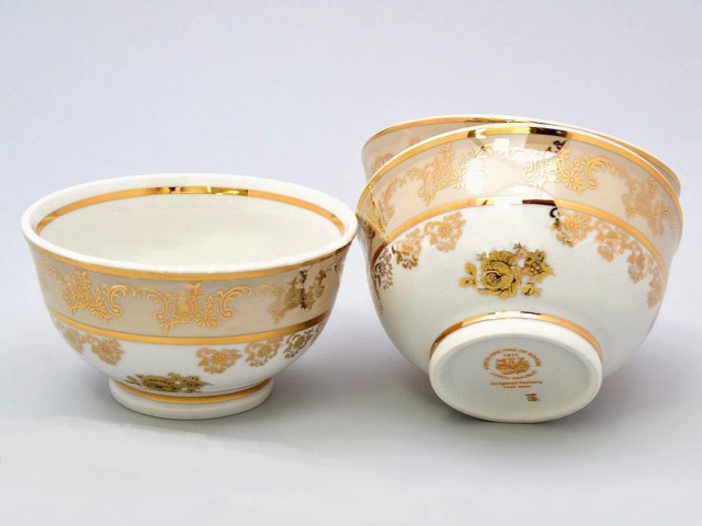 Набор пиал 10 см Магнолия Золотая роза бежевая MZ 6 шт