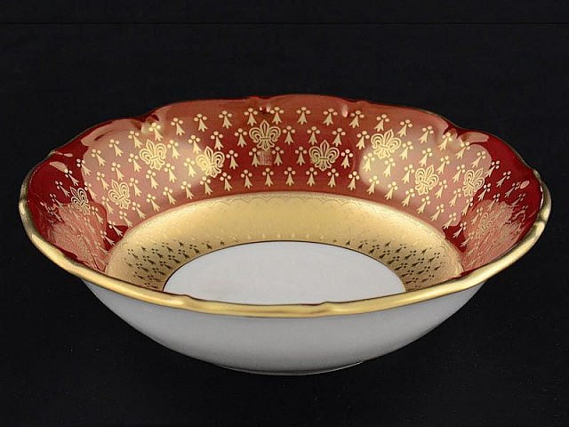 Набор салатников 19 см Мария Луиза Лилия Красная Carlsbad 6 шт