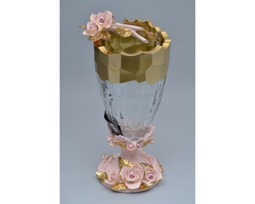 Ваза для цветов Cevik group Розовые розы золото 42 см