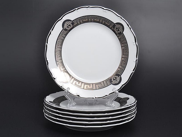 Набор тарелок 19 см Магнолия Медуза Горгона платина MZ 6 шт