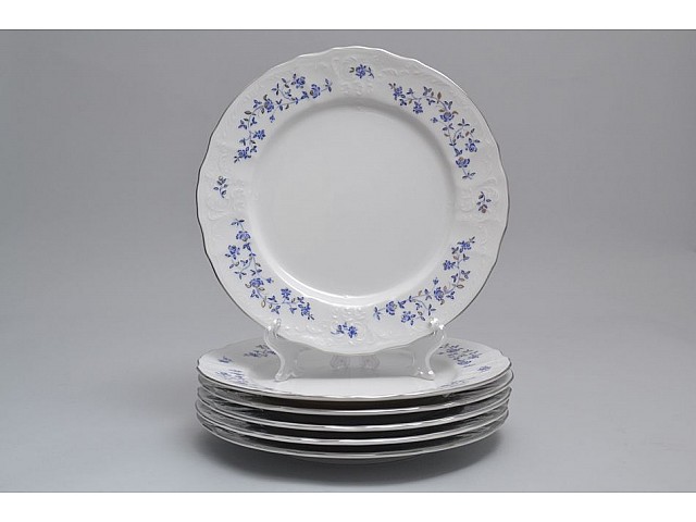 Набор тарелок 25 см Бернадотт Васильковый узор 6 шт