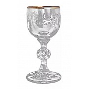 Набор рюмок для водки 50 мл Клаудия Crystalite Bohemia узоры золотая отводка 6 шт