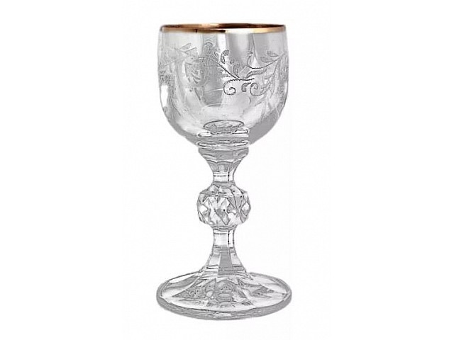 Набор рюмок для водки 50 мл Клаудия Crystalite Bohemia узоры золотая отводка 6 шт