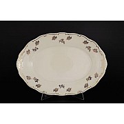 Блюдо овальное 32 см Анжелика Слоновая кость Золотая синяя роза MZ