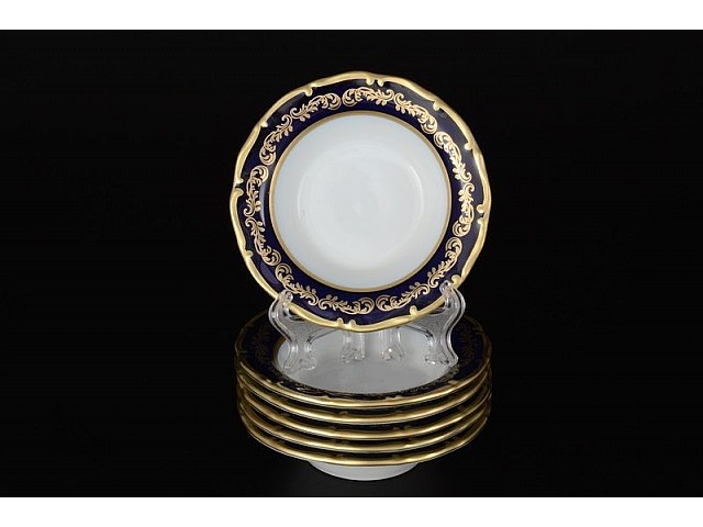 Набор розеток 11 см Анжелика Кобальт Золотые вензеля MZ 6 шт