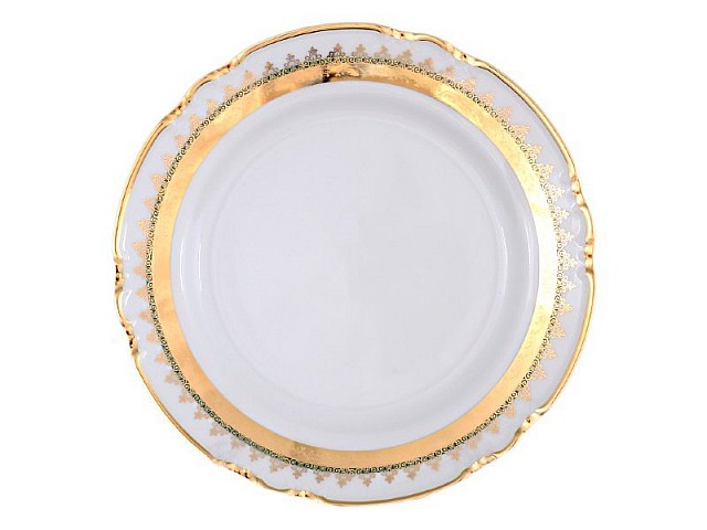 Набор тарелок 24 см Thun Констанция Изумруд Золотой орнамент 6 шт