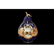 Конфетница с крышкой (Груша) 40 см Bohemia Crystal Лепка Синяя М+М