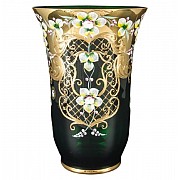 Ваза для цветов Лепка Зеленая E-V Bohemia широкая 30 см