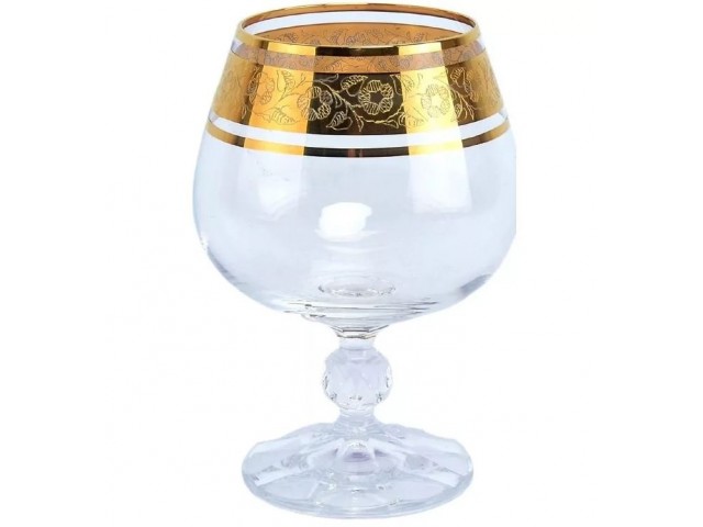 Набор бокалов для бренди 250 мл Клаудиа Золото V-D Crystalite Bohemia 6 шт