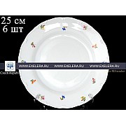 Набор тарелок 25 см Офелия Мелкие цветы отводка золото MZ 6 шт