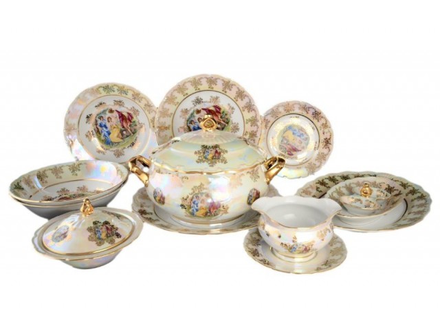 Столовый сервиз Магнолия Мадонна перламутр MZ на 6 персон 27 предметов