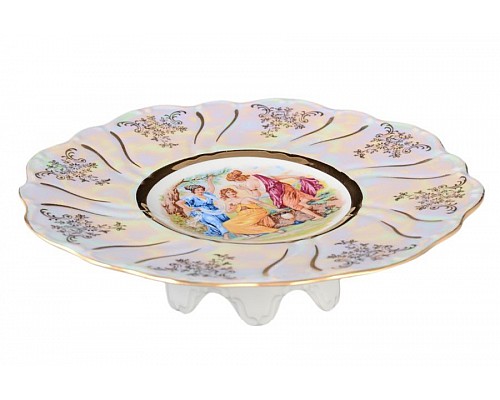 Конфетница Мадонна перламутр Корона Queens Crown плоская 20 см