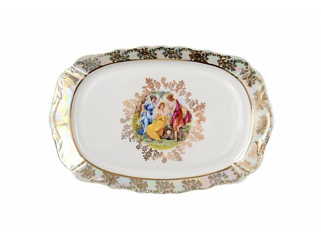 Блюдо прямоугольное 21 см Мадонна перламутр Корона Queens Crown