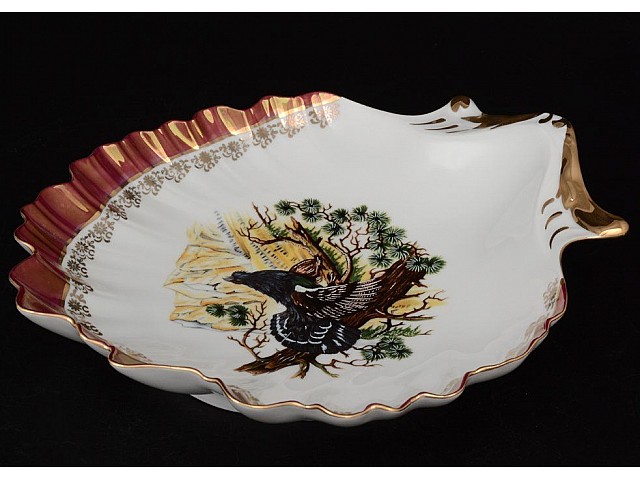 Салатник ракушка 24 см Охота красная Корона Queens Crown