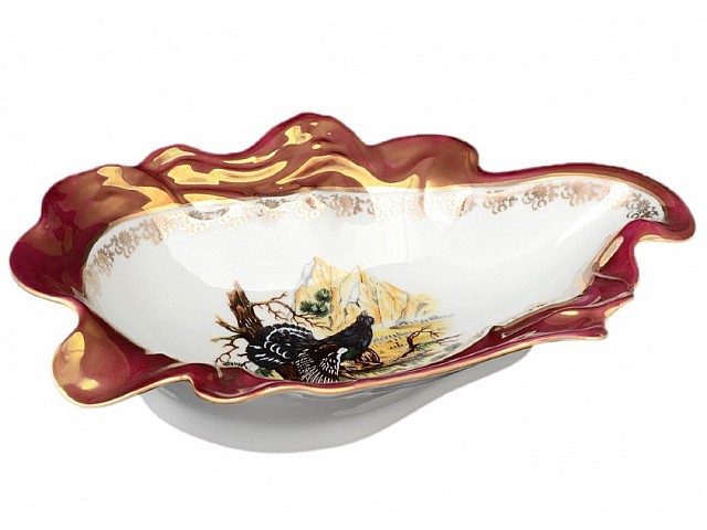 Салатник листок Охота красная Queens Crown 24 см