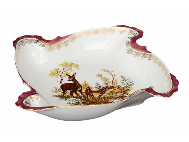 Салатник квадратный 27 см Охота красная Корона Queens Crown