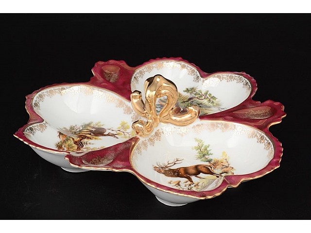 Менажница 28 см 3-я Охота красная Корона Queens Crown