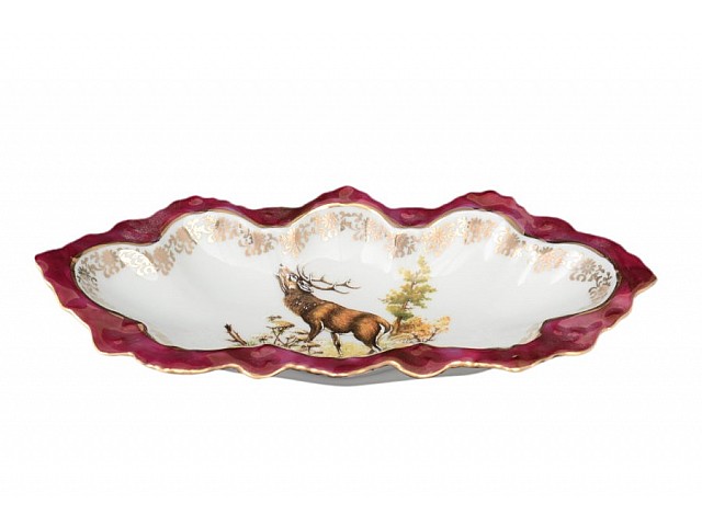 Блюдо селедочница 21 см Охота красная Корона Queens Crown