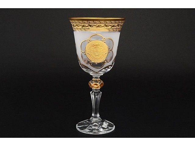 Набор бокалов для вина 220 мл Кристина Версаче Лев R-G фон Bohemia Crystal 6 шт