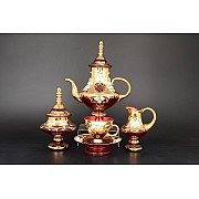 Чайный сервиз Лепка Красная М+М Bohemia на 6 персон 17 предметов