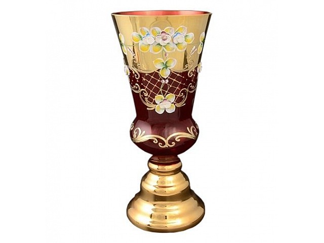 Ваза для цветов 30 см Bohemia Лепка Гранат E-V