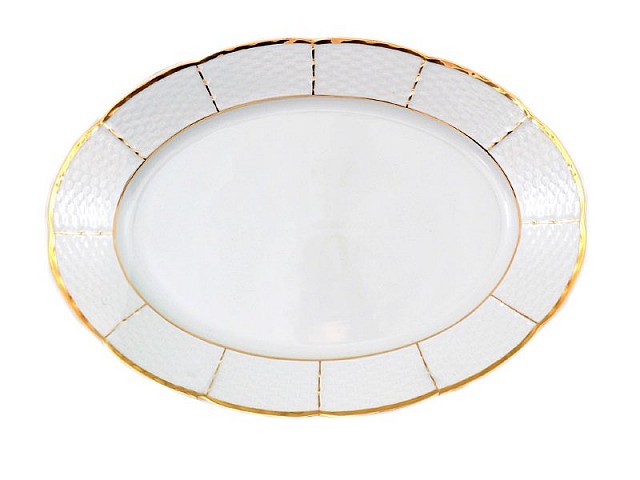 Блюдо овальное 32 см Thun Менуэт Отводка золото
