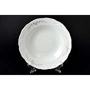 Набор тарелок глубоких 23 см Лиана Серый орнамент отводка платина MZ 6 шт