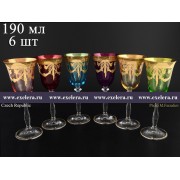 Набор бокалов для вина 185 мл Анжела Арлекино Bohemia Crystal 6 шт