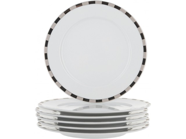 Набор тарелок Опал Платиновые пластинки Thun 17 см 6 шт