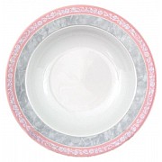 Набор тарелок глубоких 22 см Яна Серый мрамор с розовым кантом Thun