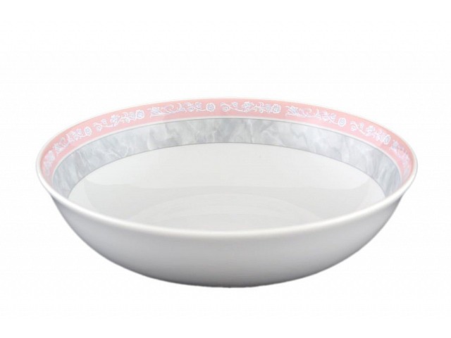 Набор салатников 19 см Яна Серый мрамор с розовым кантом Thun