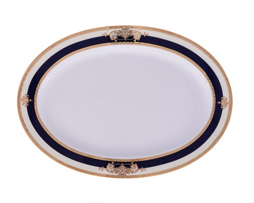 Блюдо овальное 32 см Thun Яна Кобальтовая лента