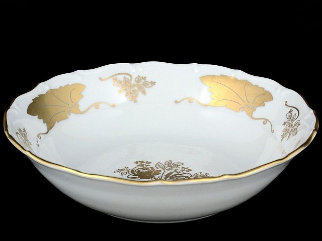 Салатник Мария Луиза Кленовый лист Белый Carlsbad 19 см