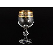 Набор бокалов для вина 190 мл Клаудия Золотой листок Crystalite Bohemia 6 шт