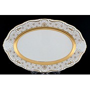 Блюдо овальное 32 см Мария Луиза Лилия Белая Carlsbad