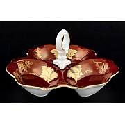 Менажница 19 см Мария Луиза Кленовый лист Красный Carlsbad