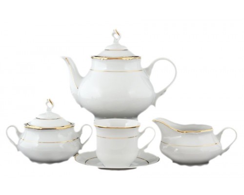 Чайный сервиз Thun Констанция Отводка золото на 6 персон