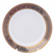Набор тарелок Опал Широкий кант платина золото Thun 17 см 6 шт