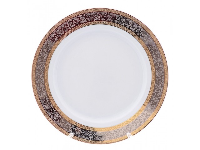 Набор тарелок Опал Широкий кант платина золото Thun 17 см 6 шт