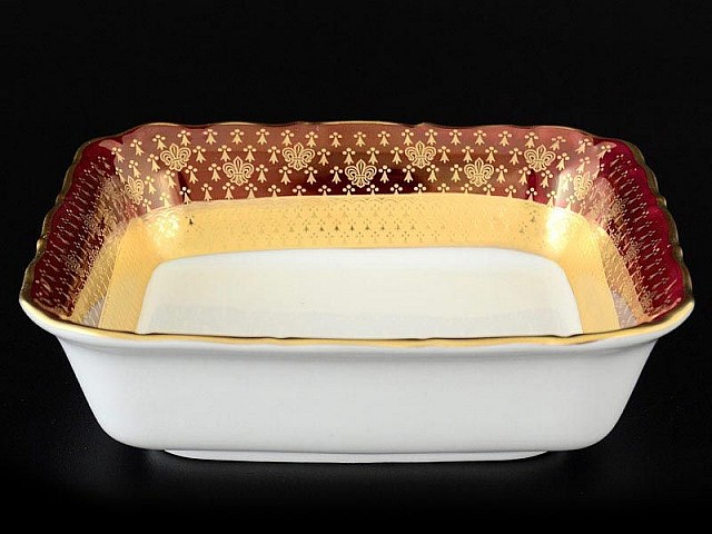 Салатник квадратный 16 см Мария Луиза Лилия Красная Carlsbad