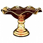 Фруктовница на ножке Bohemia Лепка Красная E-V