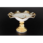 Фруктовница на ножке Bohemia Лепка Белая E-V