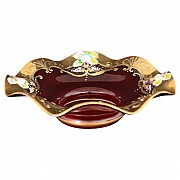 Фруктовница Веер 20 см Bohemia Лепка Красная E-V